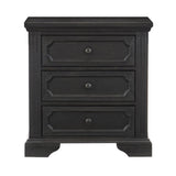 Traditional Design 3-Drawers Nightstand 1pc Charcoal Finish Rustic Style Bedroom Furniture B011P233653