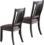 ZUN Dark Coffee Classic Wood Kitchen Dining Room Set of 2 Side Chairs Fabric upholstered Seat Unique B01183542