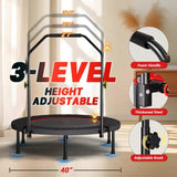 YC 40inch foldable trampoline with handle-Premium-Elastic -Black W550P296127