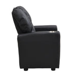 ZUN Kids Recliner Chair Black PVC W311P216907