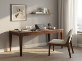 Solid Wood Desk with Drawers, Standing Desk with Smooth Edges, Home Office Desk for Small Spaces, W3204P383053