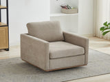 30.7"W Square Upholstered 360&deg Swivel Accent Chair and Comfy Single Sofa Chair with a Weathered W3118P439418