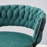 Two rotating bar stools with breathable cotton and linen soft cushions, in a retro green seat and W2920P281917