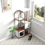 ZUN Cat Tree Tower for Indoor Cat, Cat Tower House with Scratcher Post, Cat Tree Condo with Scratching W1687106559