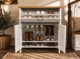 Shoe Cabinet with Flip Drawer, Boot Rack and 6 Boot Clips, Narrow Entryway Shoe Cabinet with 81940759