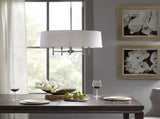 5-Light White Drum Shade Chandelier B03599267