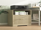 Nightstand with Charging Station, Smart Nightstand with Night Light,Bedside Tables with Storage W1321P399415