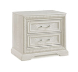 Beautiful Transitional Style 1pc 2-Drawer Nightstand White Cream Finish Wooden Home Bedroom B011P221372