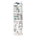 ZUN 360&deg; Rotating Bookshelf, Small Corner Bookcase with Small Footprint, 4 Tier Floor Standing 87367203