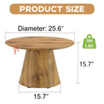 ZUN Natural Wood Grain MDF Round Coffee Table - 25.6" Diameter, 15.7" Height.Natural Wood Grain Texture W2920P232765