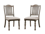 ZUN Transitional Style 2pcs Side Chairs Antique Gray Solid wood Gray Fabric Dining Room Furniture Chair B011P197295