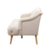 Comfy 3-seat Sofa with Wooden Legs, PU, for Living Room and Study 65124.00BGE