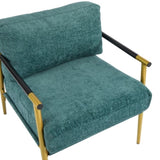27.56" Modern Accent Chair with Plush Cushions, Minimalist Metal Frame, and Wooden Armrest Design N767P215306Z