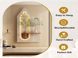 Adjustable 3-Color LED Sandstone Wall Decor with Simulated Green Plants - 3D Art Sculpture, Glass W2700P313032
