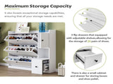 Versatile Shoe Cabinet with 3 Flip Drawers, Maximum Storage Entryway Organizer with Drawer, Free 27218764