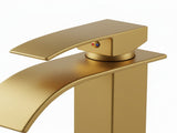 Single Handle Bathroom Faucet Lavatory Faucet Stainless Steel Single Hole-TP, Brushed GoldUnable 96452827