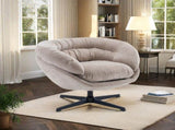 Modern Chenille Chair, 360&deg Swivel Club Chair/Accent Chair with Removable Cushion, Round N817P207777K