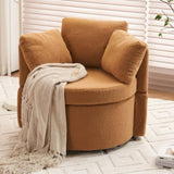 029-Teddy Fabric Swivel And Storage Chair With Back Cushion For Living Room,Khaki W527P166252