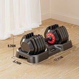 Adjustable Dumbbell Set, 10 in 1 Free Dumbbell for Men and Women, Black Dumbbell for Home Gym, Full W2277P168421