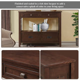 36'' Farmhouse Pine Wood Console Table Entry Sofa Table with 4 Drawers & 1 Storage Shelf for W120290510