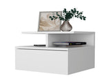 White 1-Drawer Floating Nightstand B062P175085