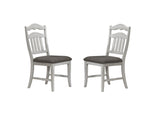 Contemporary Antique White Side Chairs Upholstered Cushion Seat Ladder Back 2pc Dining Chairs B011P251644