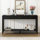 U_STYLE High-Quality Entryway Console Table with Vertical Stripe Drawers, Long Legs,Suitable for N711P190531B