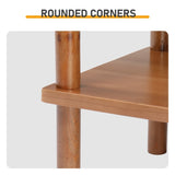 2 Tier Wood End Table, Outdoor Side Table with Storage Shelf, Small Patio Coffee Table, Weather 92772875