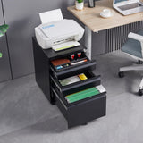 ZUN 3-Drawer Mobile File Cabinet with Lock, Office Storage Filing Cabinet for Legal/Letter Size, 98195353