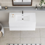 42" Floating Bathroom Vanity with Sink, Modern Wall-Mounted Bathroom Storage Vanity Cabinet with W1573P152686