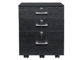 Black Wood Grain Density Board Three Drawers Wooden Filing Cabinet 80897814