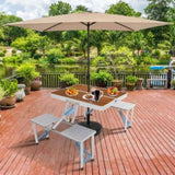 136*85.5*67cm 50kg Aluminum Alloy Table And Chair One Piece Camping One Piece Table And Chair Wood 07855619