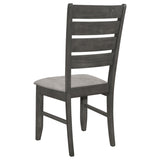 Grey and Dark Grey Padded Seat Side Chairs B062P145630