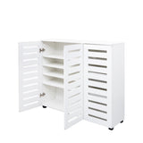 Shoe Cabinet, 4-Tier Shoe Storage Cabinet with Adjustable Shelves, Wooden Shoe Rack Organizer with W331P242459