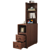 End Table with Drawers, Corner Table with Open Shelves, Tall Side Table for Bedroom and W2593P289144