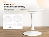 Round Tulip Dining Table, 27.6 Inch Circular Kitchen Table for 2 People, Melamine Laminated MDF 09175946