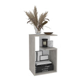 Everet 25" High 3-Tier Side Table Concrete Gray - White B200P286975