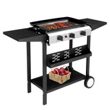 3-Burner Flat Top Gas Griddle Cooking Station with Ceramic Coated Cast Iron Pan, 30,000 BTU Propane 71079370