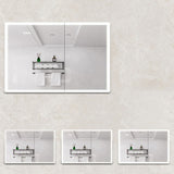 Bathroom Medicine Cabinet with Lights, 3624 Inch LED Medicine Cabinet with Mirror, Double Door W1738P145172