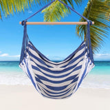 Hammock Hanging Canvas Porch Patio Swing Seat Portable Camping Rope Seat Wooden Stick Hammock 85262988