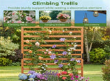 Fir Wood Raised Garden Bed with Trellis, 91.4435.56149.86 cm Orange Planter Box with Drainage 21740259