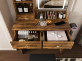 Modern small Vanity Desk ,featuring 3 modes of LED lighting with adjustable brightness, 3 drawers W509P465834