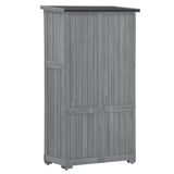 ZUN Wooden Garden Shed 3-tier Patio Storage Cabinet Outdoor Organizeren Lockers with Fir 02399608