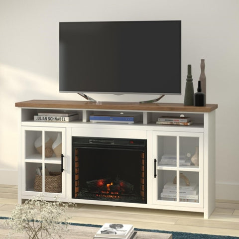 ZUN Bridgevine Home Hampton 74 inch Fireplace TV Stand Console for TVs up to 85 inches, Minimal B108P160229
