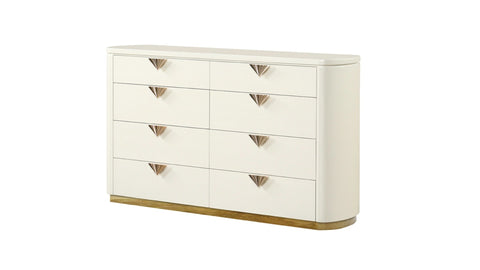 ZUN La Pierre Modern Style 8- Drawer Dresser Made with Wood and Gold Accents in Beige B009P270813