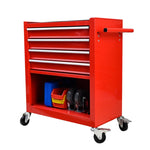 ZUN 4-Drawer Rrolling Tool Box, 24.4" With 4 Wheels and Drawers With Tools, for Garage, Warehouse, W110258793