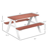 Wooden outdoor children's picnic table - Brown 90630593