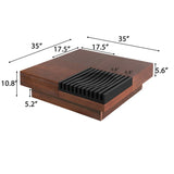 ITALIAN RETRO - INSPIRED ACACIA WOOD STORAGE COFFEE TABLE ,BROWN & BLACK COLOR N770P270584B