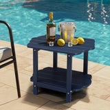 2-Tier Side Table, HDPE Adirondack Table Patio Side Table, Weather Resistant End Table Small 43896743