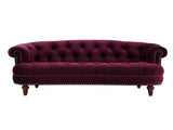 La Rosa Victorian Chesterfield Loveseat, Burgundy Velvet B2719P238184